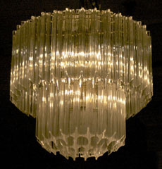 Lucite Prism 2-tier Chandelier