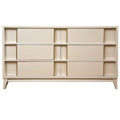 A Modern Block-Front Mid-Century White Lacquer Dresser