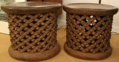 Hand Carved Wood Side Table