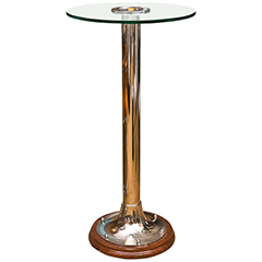 Mid-Century Chrome and Glass Bar Table