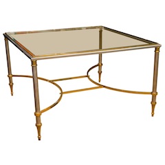 Mid-Century Chrome/ Brass Cocktail Table