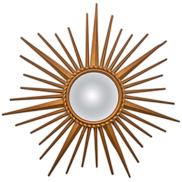 French Gilt Iron Sunburst Mirror