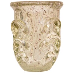 Mid-Century Modern 1930's Italian Pulled-Glass Vase