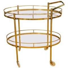 Vintage Oval Bar Cart
