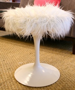 Saarinen Faux Mongolian Lamb Stool