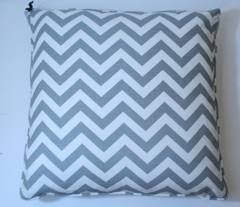 Grey and White Chevron Pillow