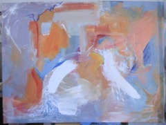 "Orange and Grey Abstract"