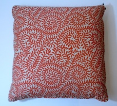 Orange Leaves Linen Pillow